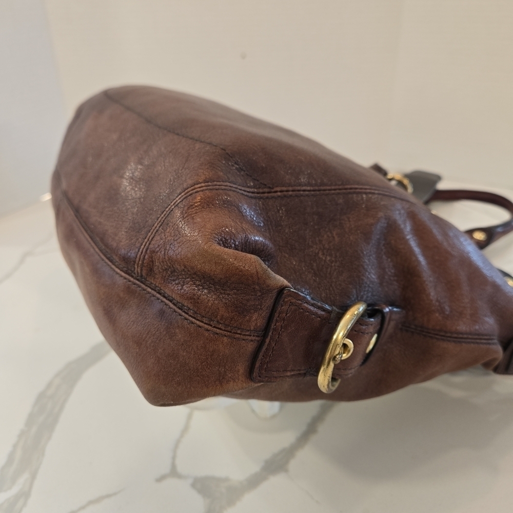 VTG Coach Madison Claire Large Brown Leather Satchel Shoulder Bag 12935 - Picture 11 of 16